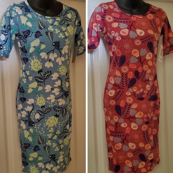NWT BUNDLE OF 2 XXS LULAROE JULIA DRESSES - Picture 1 of 6